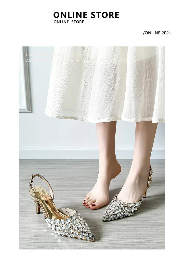 KissICON 2025 New Summer Diamond Shallow Mouth Fine Heel