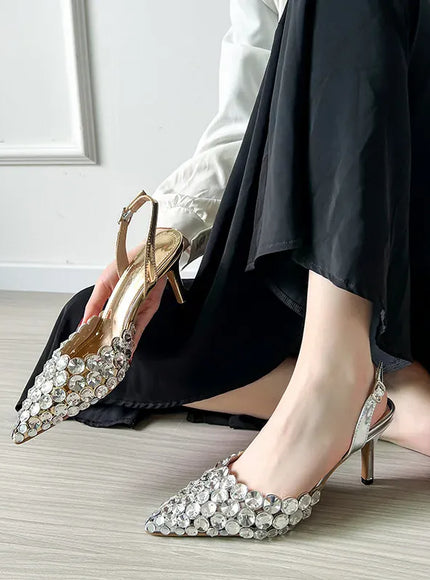 KissICON 2025 New Summer Diamond Shallow Mouth Fine Heel