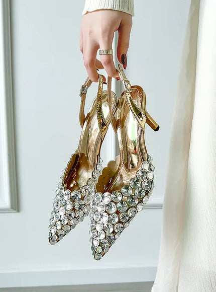 KissICON 2025 New Summer Diamond Shallow Mouth Fine Heel