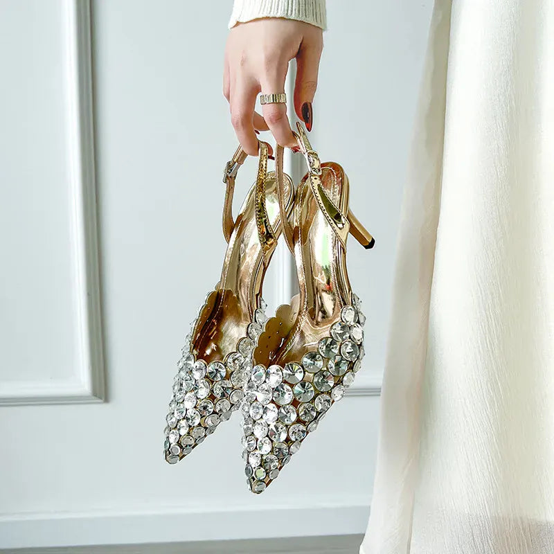 KissICON 2025 New Summer Diamond Shallow Mouth Fine Heel