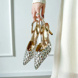 KissICON 2025 New Summer Diamond Shallow Mouth Fine Heel