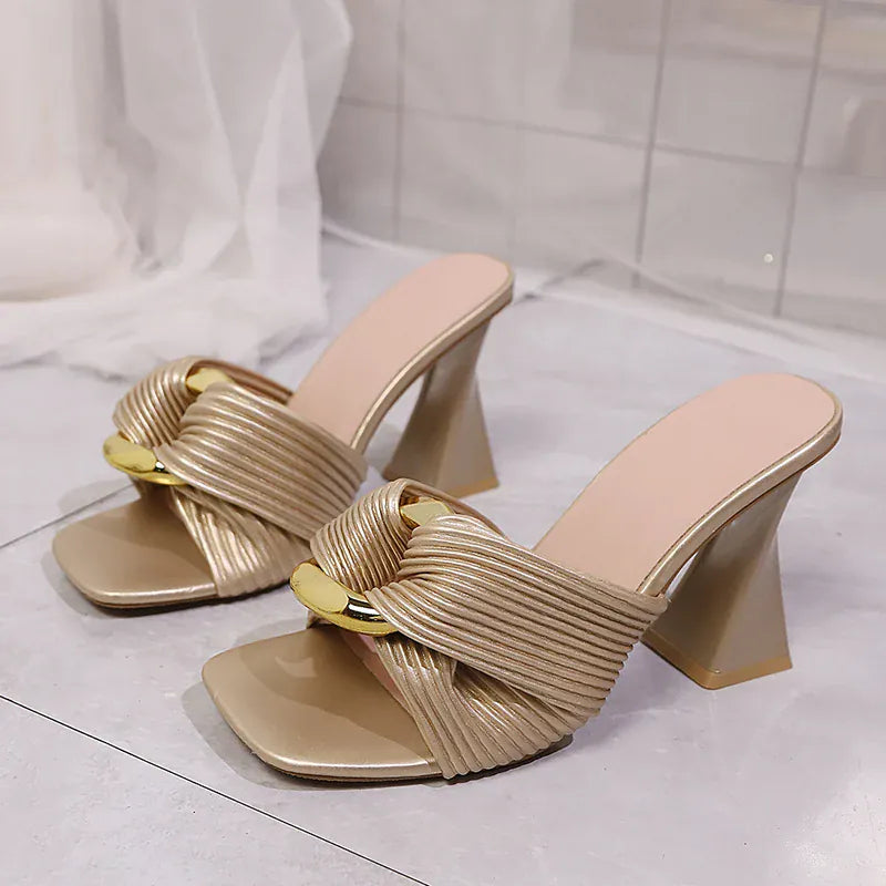 KissICON 2025 Plus Size High Heel Sandals Women Spring