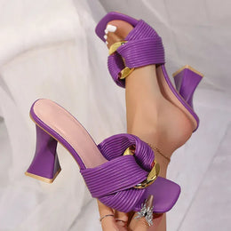 KissICON 2025 Plus Size High Heel Sandals Women Spring
