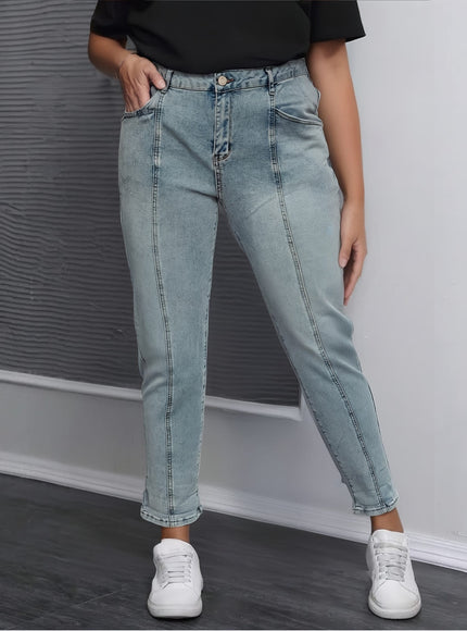 jkthpu-45 2025 Plus Size Women's Stretch Skinny Jeans -