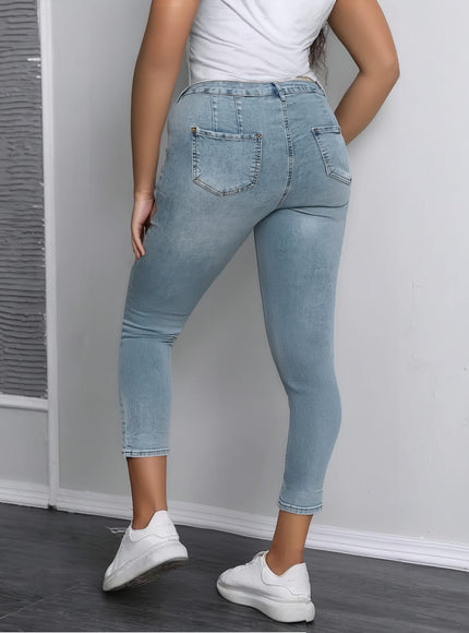 jkthpu-45 2025 Plus Size Women's Stretch Skinny Jeans -