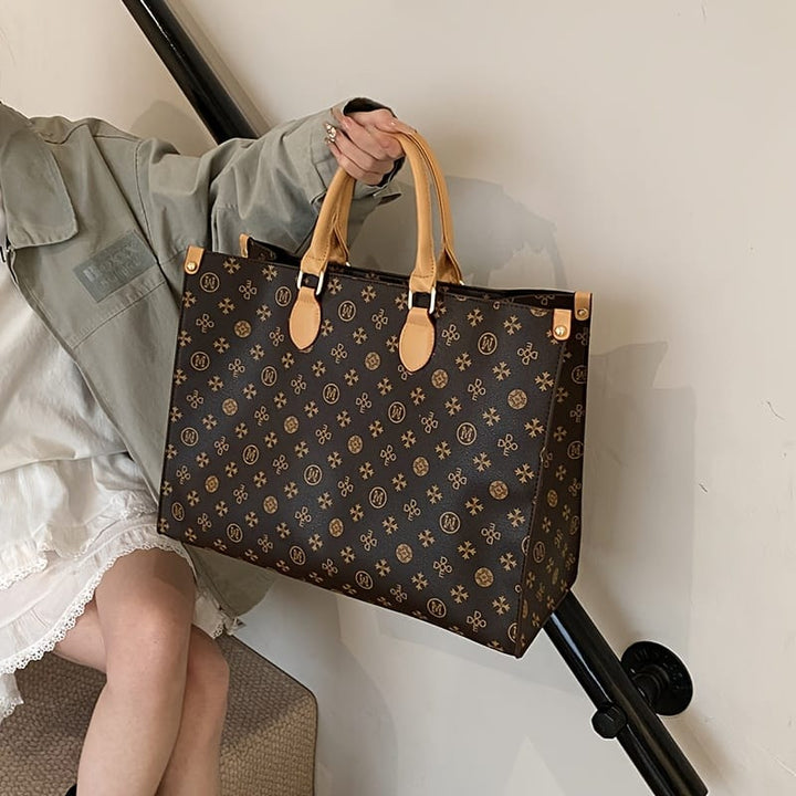 2025 Retro Print Large Capacity Fashion Commuter Handbag