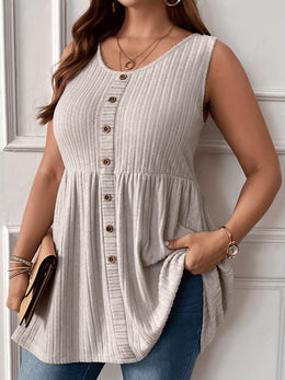 KissICON 2025 Summer Women's Elegant Ruched Sleeveless Tank Top