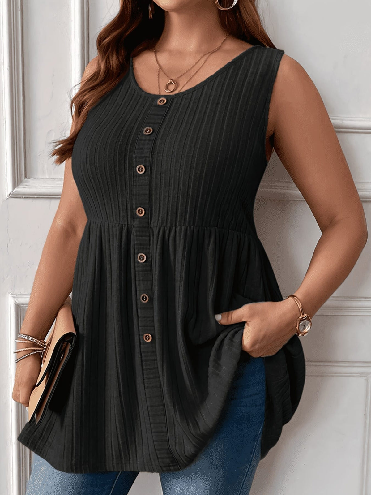 KissICON 2025 Summer Women's Elegant Ruched Sleeveless Tank Top