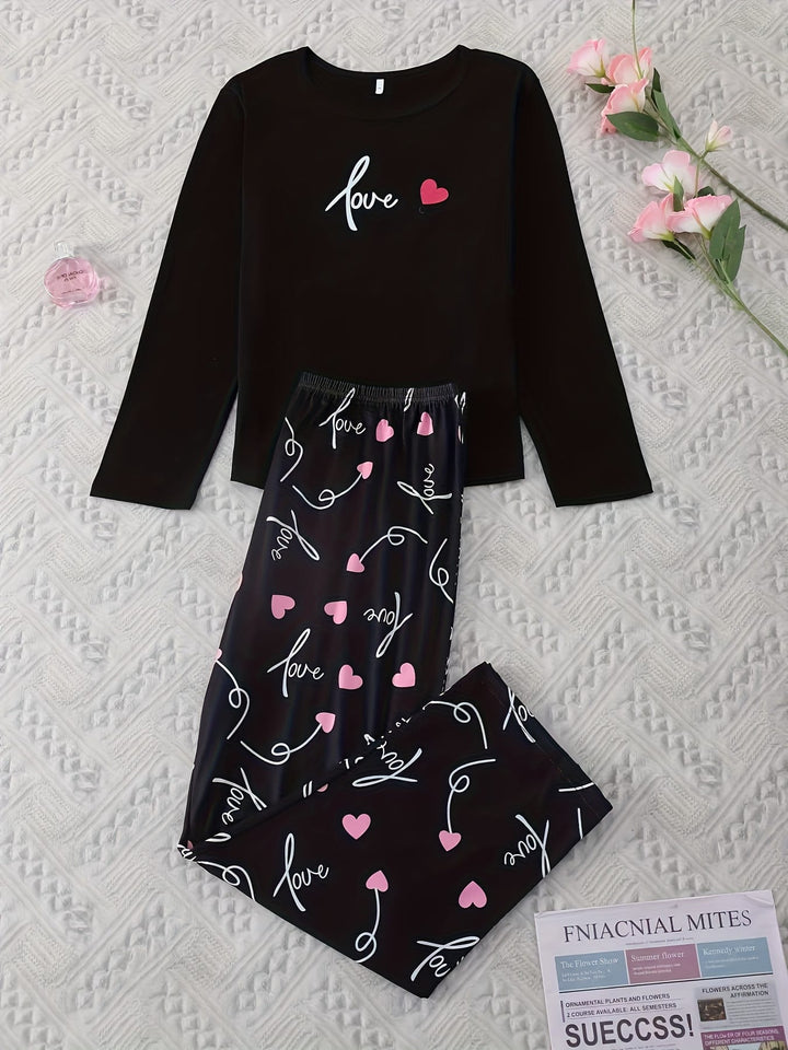 2025 Women'S Plus-Size Pajamas, Crewneck Long-Sleeved Tops And