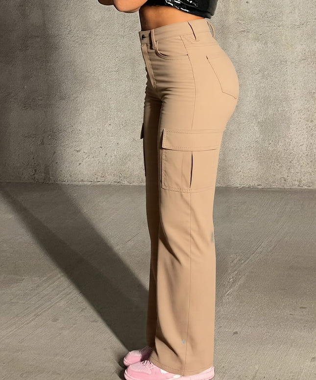jkthpu-45 2025AW Women'S Stretchable Comfortable Khaki Cargo Pants -