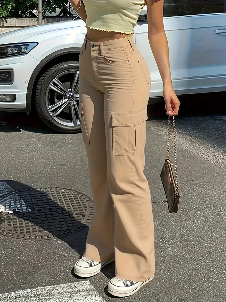 2025AW Women'S Stretchable Comfortable Khaki Cargo Pants -