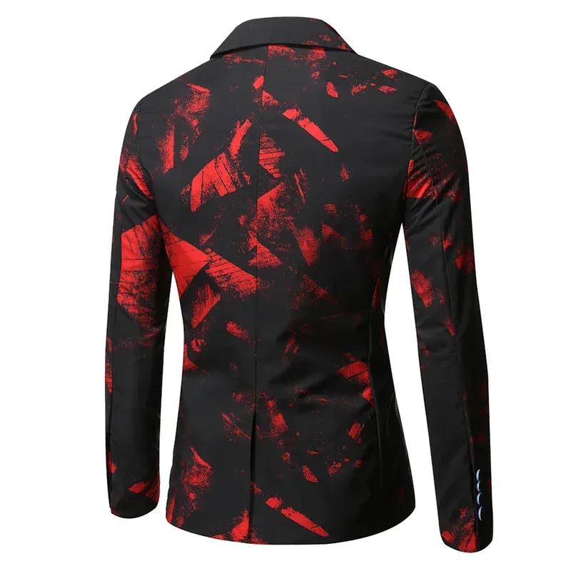 KissICON 2026 New Men Business Social Suit 2 Piece Set Red / Blue Fashion Men's Ball Party Slim Fit Blazers Jacket and Pants