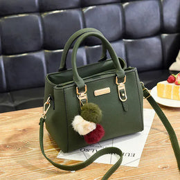 Dropshipman (20cm<Max Length<30cm) / green Yogodlns women beading pendant handbag ladies embossed shoulder bag ladies Messenger bag hairball bags high quality bag