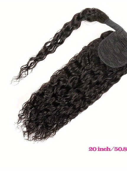 KissICON 20inch / Black KissIcon Human Hair Water Wave Ponytail - Natural