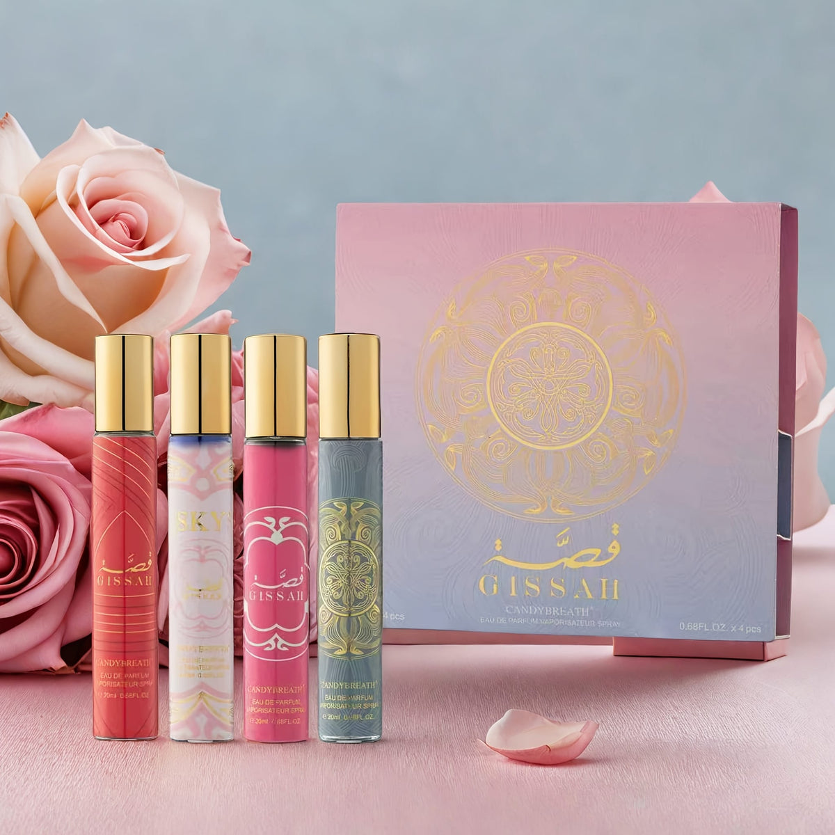 KissICON 20ml *4pcs Floral Patchouli Perfume – Gift Longlasting Fragrance