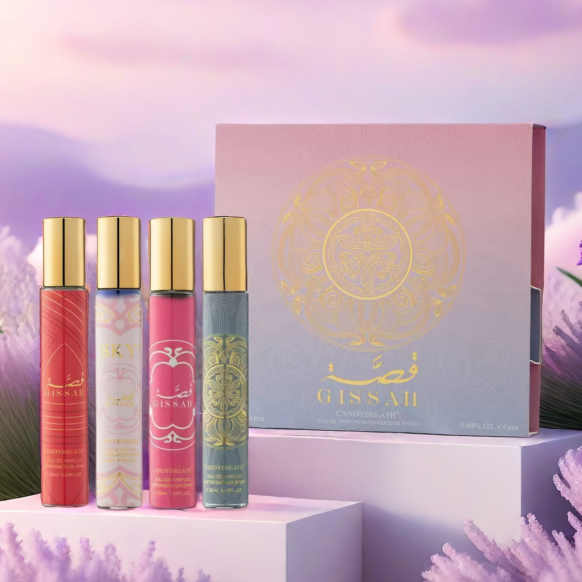 KissICON 20ml *4pcs Floral Patchouli Perfume – Gift Longlasting Fragrance