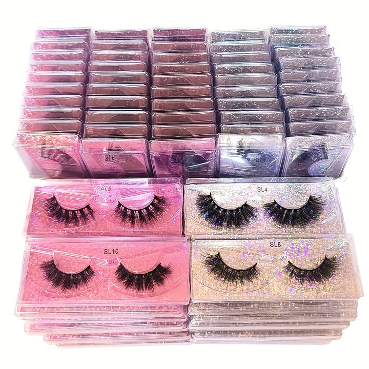 KissIcon 20 Pairs Natural False Eyelashes - Self