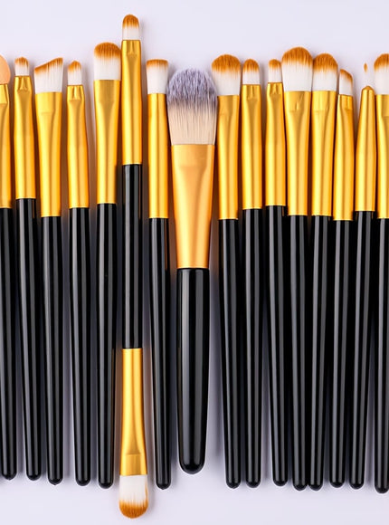 KissICON 20Pcs Black Golden KissIcon 34Pcs Makeup Brush Set - Soft Synthetic