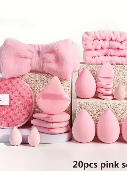 KissICON 20pcs Pink KissICON Pink Makeup Brush Set – 20 or 40 Piece Soft Wool Fibre