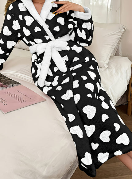 Women'S Plus Size Plush Robe - Cozy Winter