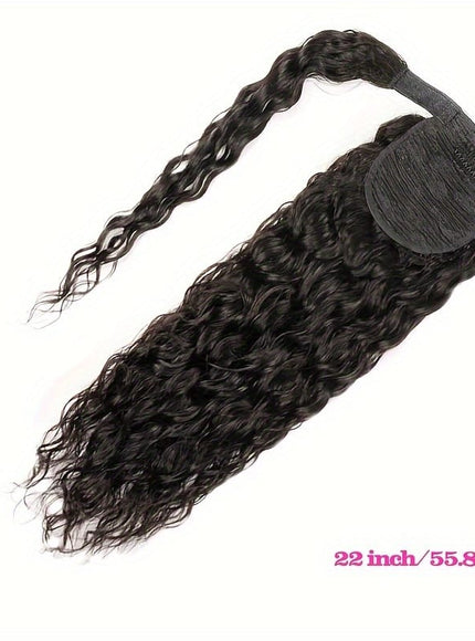 KissICON 22inch / Black KissIcon Human Hair Water Wave Ponytail - Natural