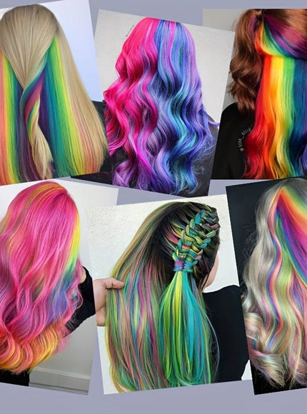 KissICON 22inch / Colorful KissIcon 24pcs Vibrant Clip-In Hair Extensions - Multicolor
