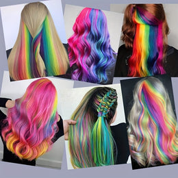 KissICON 22inch / Colorful KissIcon 24pcs Vibrant Clip-In Hair Extensions - Multicolor