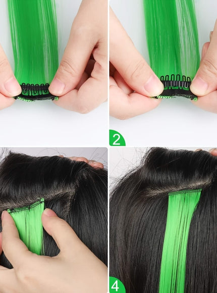 KissICON 22inch / Colorful KissIcon 24pcs Vibrant Clip-In Hair Extensions - Multicolor