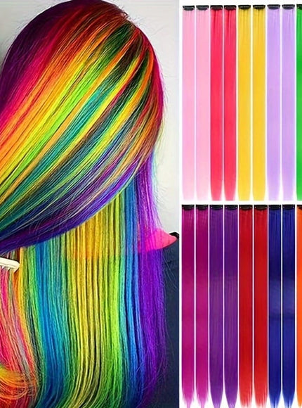 KissICON 22inch / Colorful KissIcon 24pcs Vibrant Clip-In Hair Extensions - Multicolor