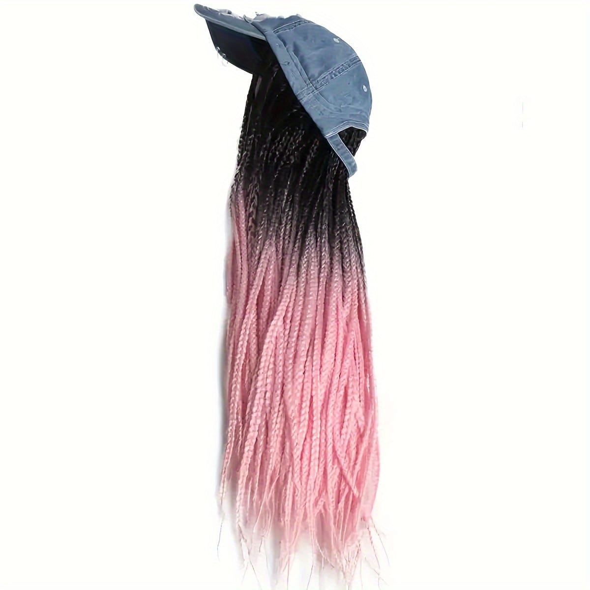 KissICON 22inch / Pink Color Kissicon Hat Wig Ombre Long Braids Heat Resistant Bra