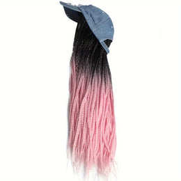 KissICON 22inch / Pink Color Kissicon Hat Wig Ombre Long Braids Heat Resistant Bra