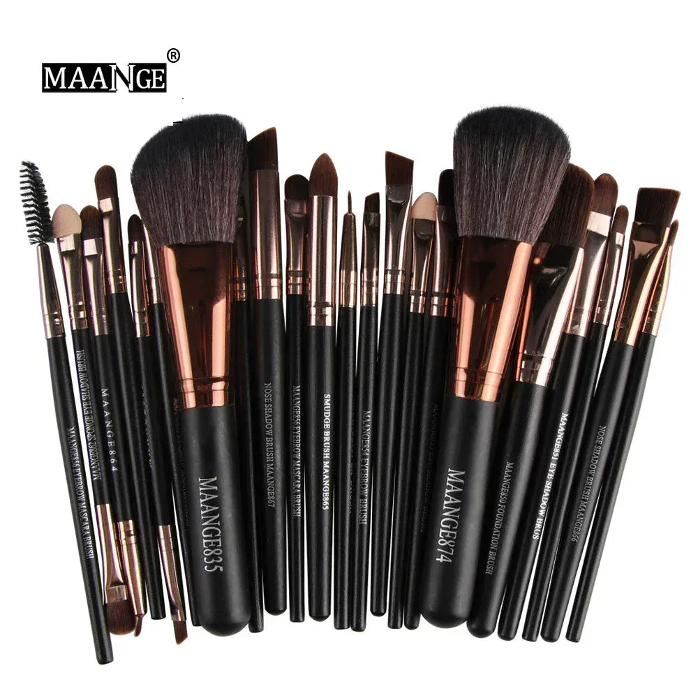 KissICON 22pcs Coffee KissIcon Pro Makeup Brushes Set - Complete Eye