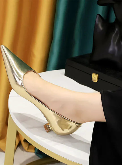 KissICON 230-7 Champagne / 37(Foot23.5cm) / CHINA 2024 Spring New Shallow Mouth Pointed Toe Thin