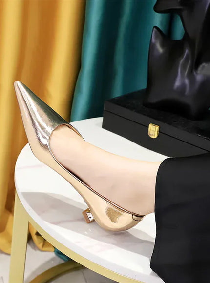 KissICON 230-7 Gold / 41(Foot25.5cm) / CHINA 2024 Spring New Shallow Mouth Pointed Toe Thin