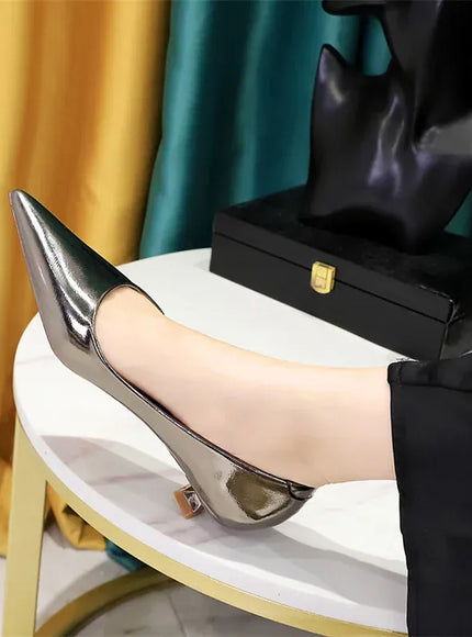 KissICON 230-7 Gray / 34(Foot22cm) / CHINA 2024 Spring New Shallow Mouth Pointed Toe Thin