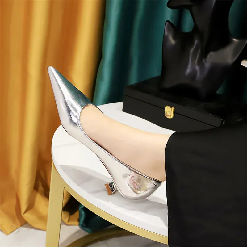 KissICON 230-7 Sliver / 43(Foot26.5cm) / CHINA 2024 Spring New Shallow Mouth Pointed Toe Thin