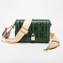 Dropshipman 230326-M51-GREEN / 19x8x13cm Fashion Design Model Metal Accessories Buckle Women's Shoulder Bag Luxury Brand 2025 Fashion Solid Colour Printed Head Bag