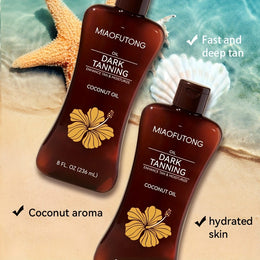 KissICON 237ml Deep Brown Shiny Vintage Coconut Tanning