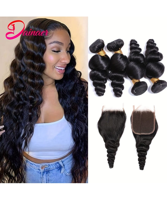 KissIcon Loose Wave Bundles With Closure - Virgin