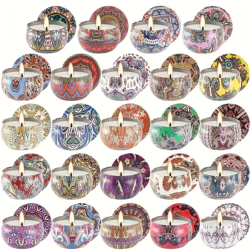 KissICON 24 24pc Ethnic Scented Travel Candles Perfect