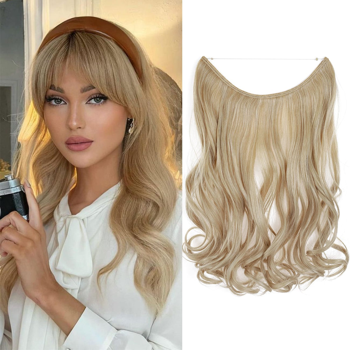 KissICON 24/613 - Blonde Mix Kissicon Hair Extensions Hidden Wire Secure
