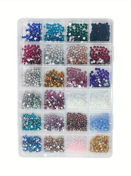 KissICON 24 Grid KissIcon 24 Grids Nail Art Rhinestones - 2/3/4mm