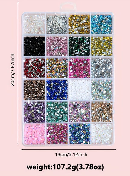 KissICON 24 Grid KissIcon 24 Grids Nail Art Rhinestones - 2/3/4mm