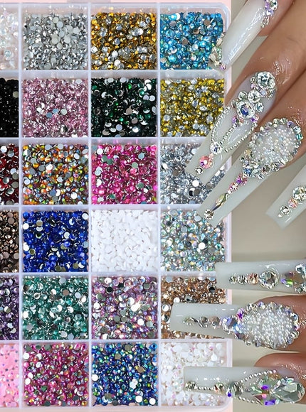 KissICON 24 Grid KissIcon 24 Grids Nail Art Rhinestones - 2/3/4mm