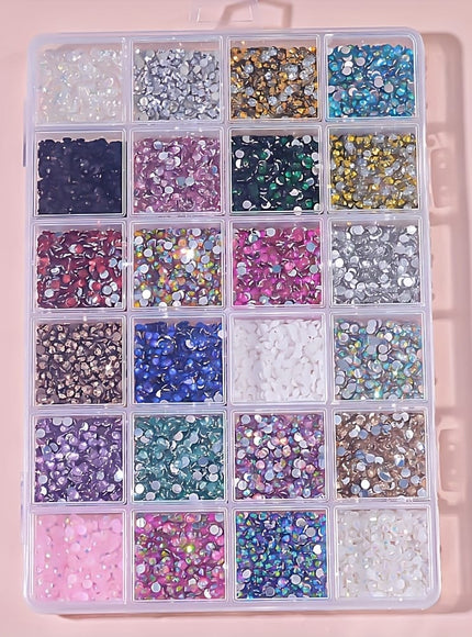 KissICON 24 Grid KissIcon 24 Grids Nail Art Rhinestones - 2/3/4mm