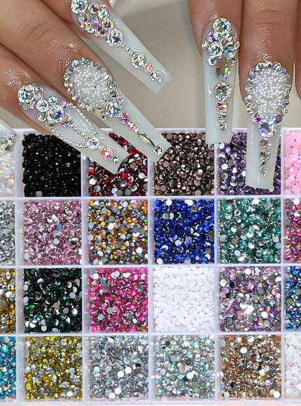 KissICON 24 Grid KissIcon 24 Grids Nail Art Rhinestones - 2/3/4mm