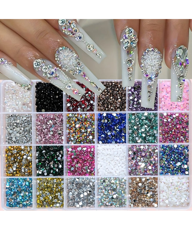 KissICON 24 Grid KissIcon 24 Grids Nail Art Rhinestones - 2/3/4mm