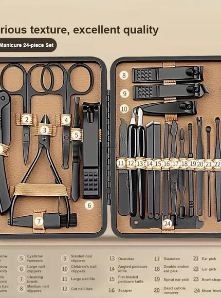 KissICON 24-Piece Deluxe 24Piece Stainless Steel Nail  Foot Care Kit