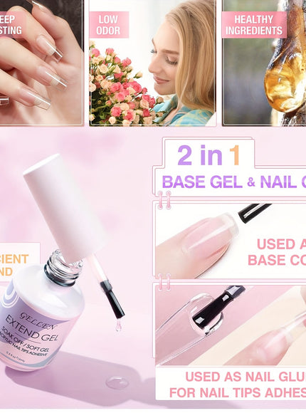 KissICON 240pcs KissIcon Gellen Gel Nail Kit 3 In 1