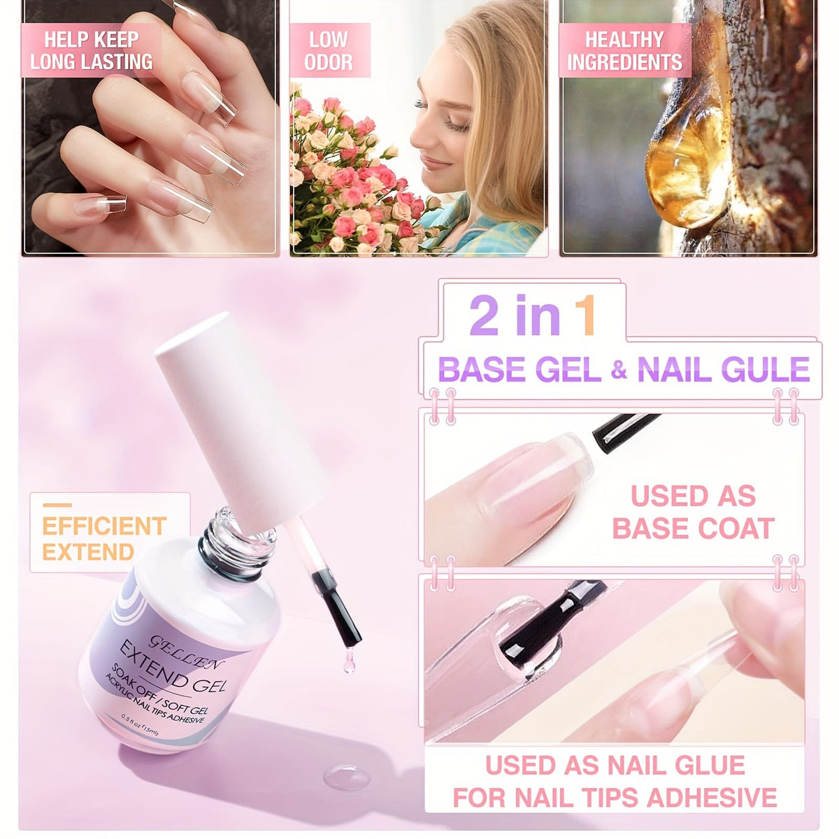 KissICON 240pcs KissIcon Gellen Gel Nail Kit 3 In 1